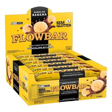 Barra de Banana Flowbar Chocolate ao Leite Sem Glúten 24g