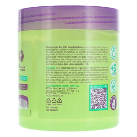 GELATINA CAPILAR INFANTIL KOLENE CACHINHOS COM GLITTER POTE 500G 360-21