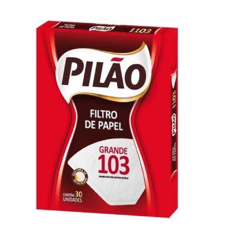 FILTRO DE PAPEL PILÃO 103 GRANDE COM 30 UNIDADES