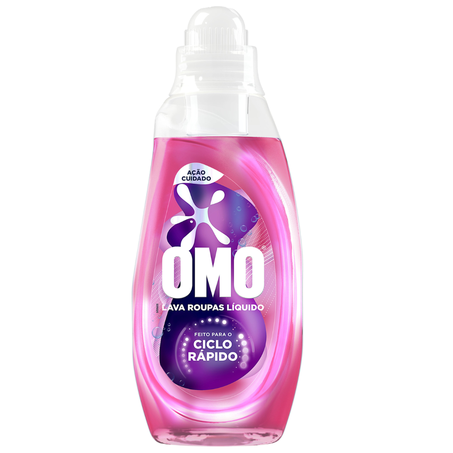 Lava Roupas Líquido Omo Ação Cuidado Frasco 750ml
