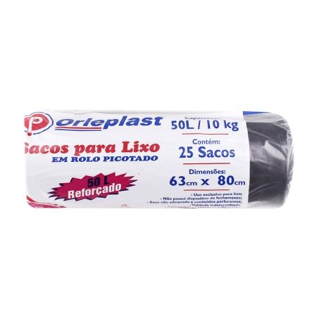 Saco lixo orleplast 50l c/25 rl