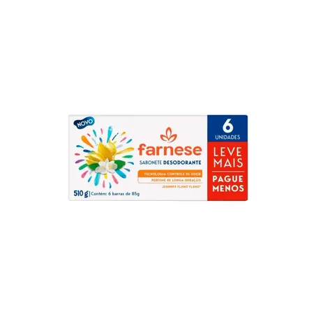 Kit Sabonete Farnese 85g Lv6 Pg Menos Proteinas Do Leite