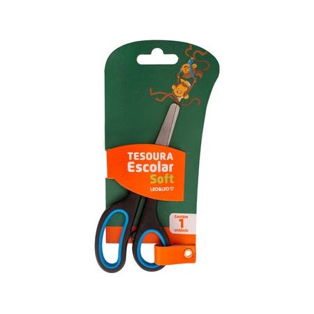 Tesoura Escolar Leo&Leo Softa Inox