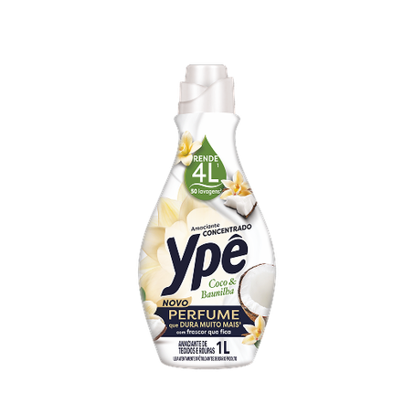 Amaciante de Roupas Ypê Concentrado Coco & Baunilha Frasco 1lt