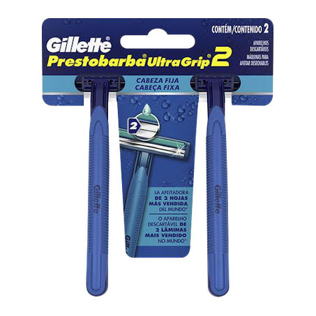 APARELHO DE BARBEAR GILLETTE PRESTOBARBA ULTRAGRIP2 CABEÇA FIXA C/2 UNID