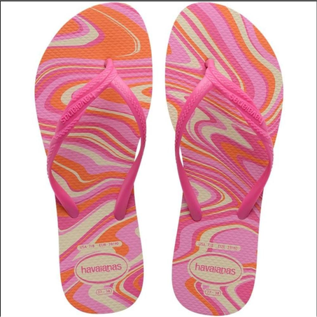 Sandalia Havaianas Fantasias Style Bege e Rosa Tamanho  39/40