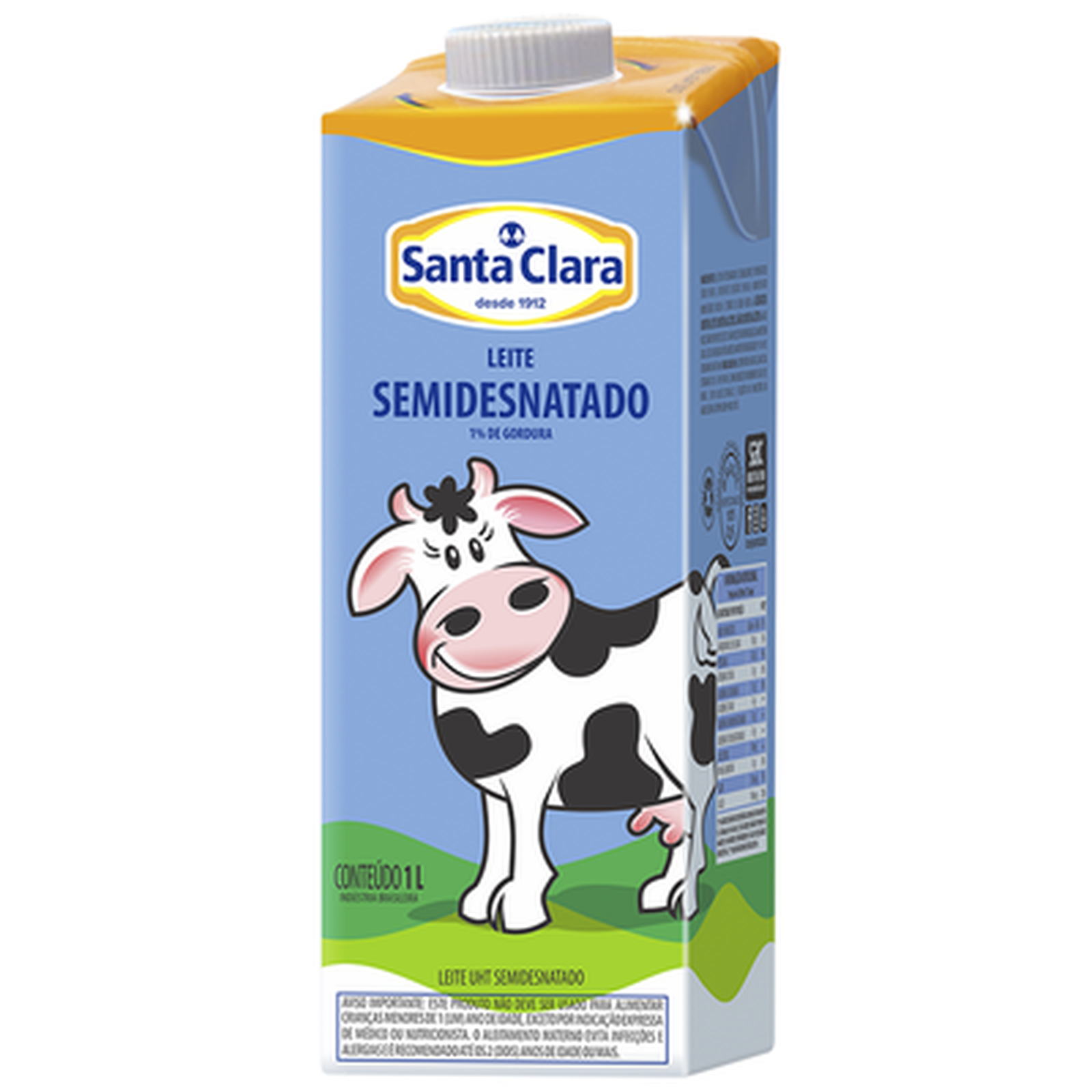 LEITE SANTA CLARA SEMIDESNATADO C/TAMPA 1L