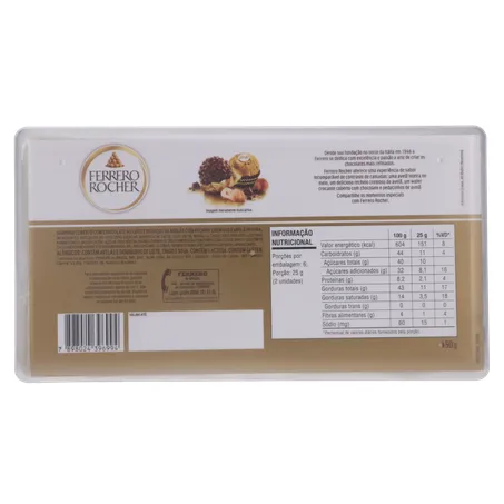 Chocolate Ferrero Rocher com 12 Unidades 150G 360-18