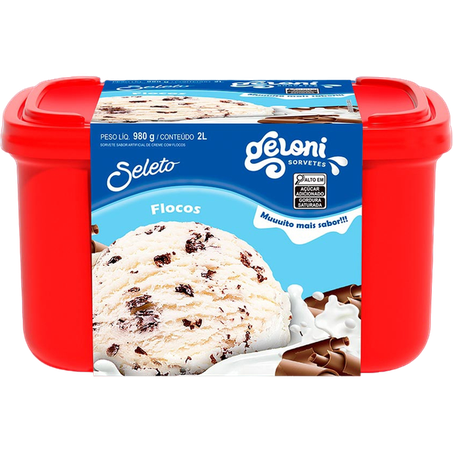 Sorvete Geloni 2l Seleto Flocos