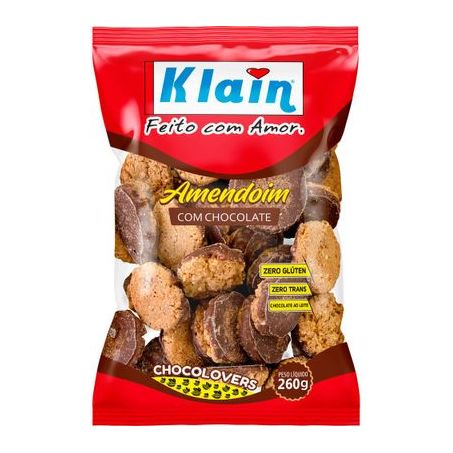 Biscoito Klain Sabor Amendoim com Chocolate 260G