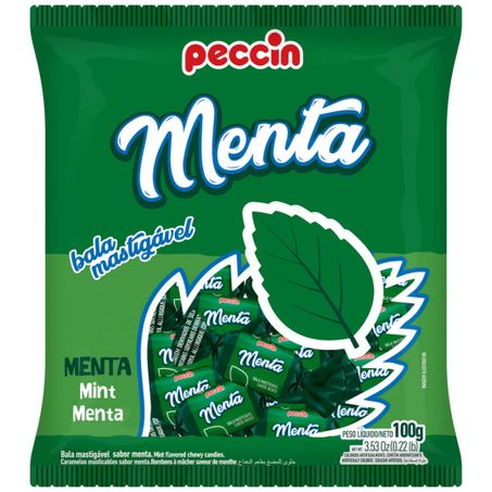 Bala peccin 400g menta mastigavel