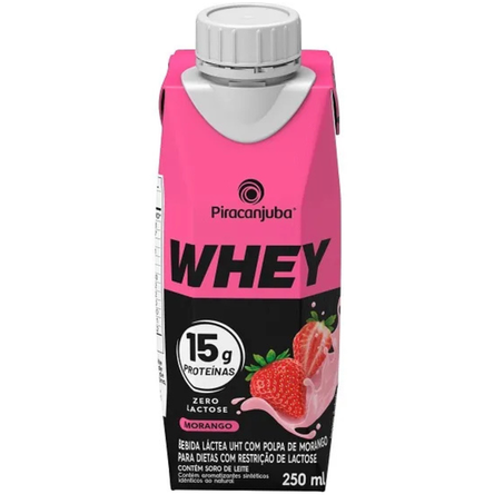 BEBIDA LACTEA PIRACANJUBA WHEY MORANGO 250ML