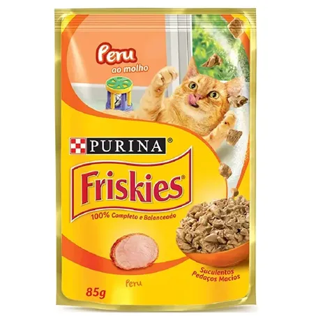 Ração friskies para gatos peru ao molho purina sachê 85g