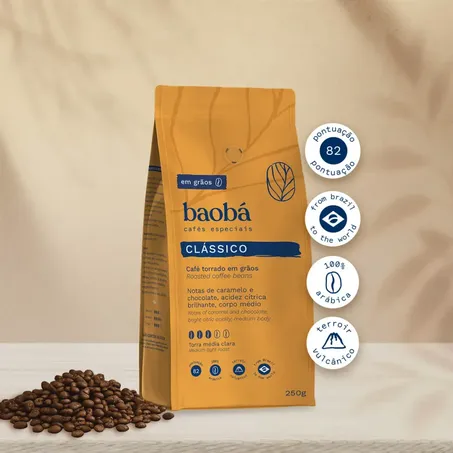Baobá Café Especial Clássico 250G Em Grãos 360-1