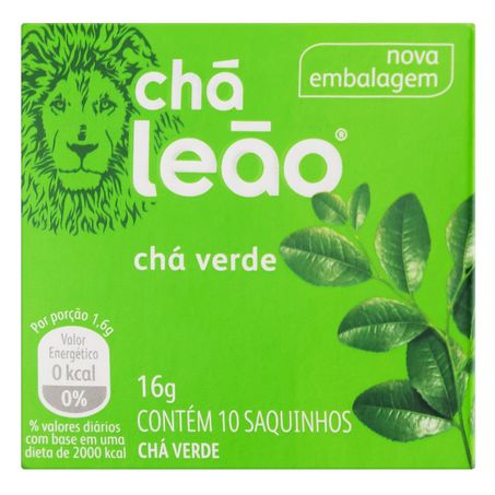 CHÁ VERDE CHÁ LEÃO COM 10 SACHÊS