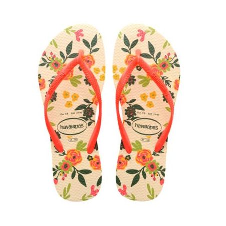 HAVAIANAS SLIM ROMANCE BEGE/VERM 35/36