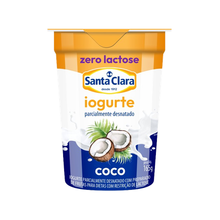 IOGURTE ZERO LACTOSE COCO SANTA CLARA 165 G       