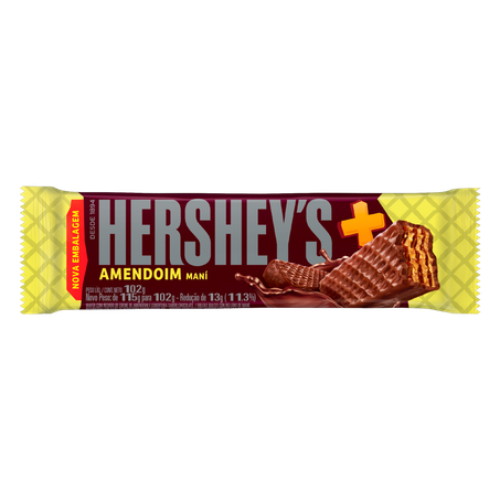 Wafer Recheado Hershey's Creme de Amendoim com Cobertura de Chocolate Pacote 102gr