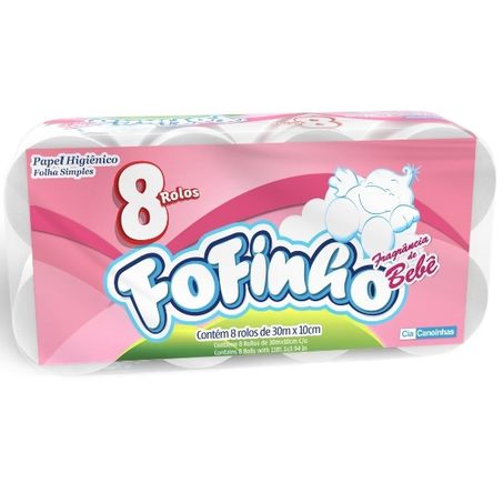 Papel Hig Fofinho F.Simples 30m C/8 Bebe 1416