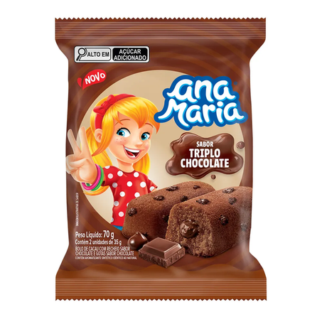 BOLO ANA MARIA TRIPLO CHOCOLATE 70G