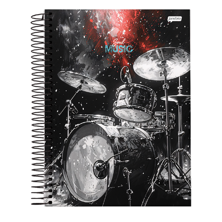 CADERNO ESPIRAL JANDAIA 80FLS SOUL MUSIC 1X1 360-1