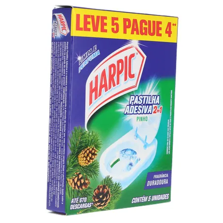 Pastilha adesiva harpic pinho com 5 360-32