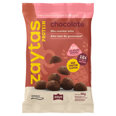 Snack Assado Chocolate Zaytas Protein Pacote 35g