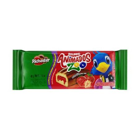 BOLINHO RICHESTER ANIMADO ZOO BAUNILHA C/MORAN 40G