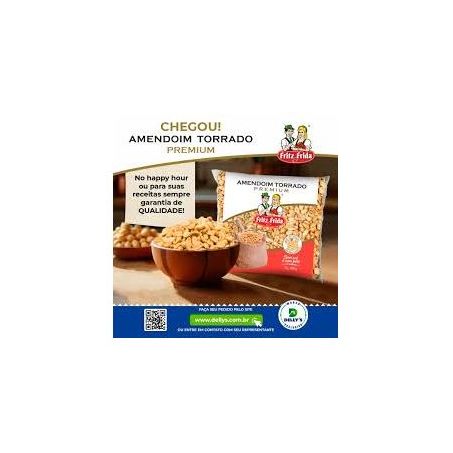 Amendoim torrado fritz & frida sem sal e sem pele 400g