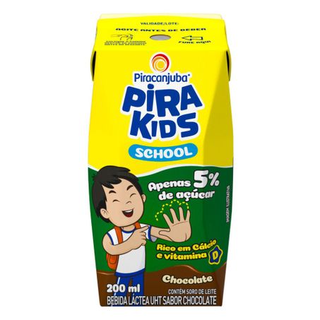 Bebida láctea uht chocolate pirakids school