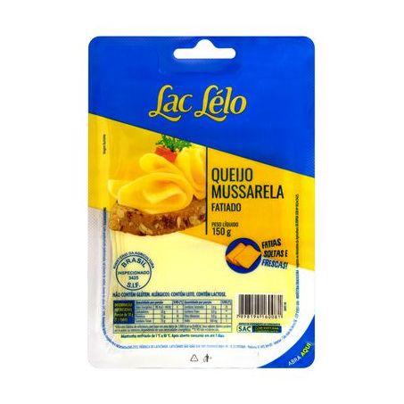 Queijo Mussarela Lac Lelo Fatiado Embalagem 150G