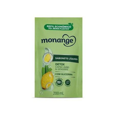Sabonete Liq Monange 200ml Refil Detox