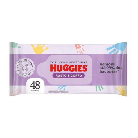 TOALHA UMEDECIDA HUGGIES ROSTO E CORPO 48UN ONE&DO