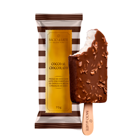 PICOLÉ BACCIO DE LATTE COCCO AL CHOCOLATO COM COBERTURA PACOTE 70G