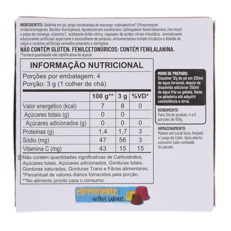 Gelatina Apti Zero Morango Embalagem 12G 360-2