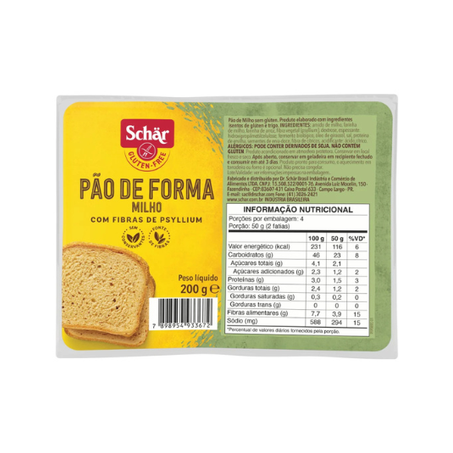 PAO FORMA SCHAR 200G MILHO