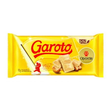 Chocolate Barra Garoto Opereta Branco Com Castanhas-De-Caju 90g 
 