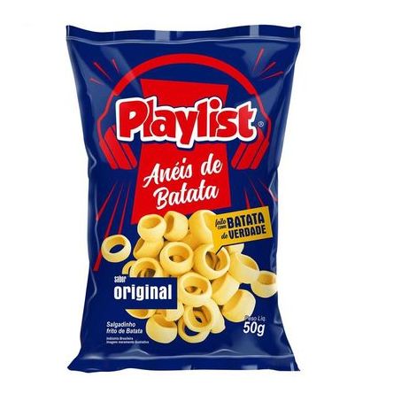 Salgadinho Playlist Anéis de Batata Original 50g