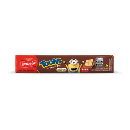 Biscoito isabela toons choc 130g