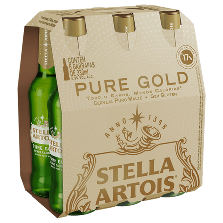 Cerveja long neck 330ml stella pure gold s/gluten pcc/06un