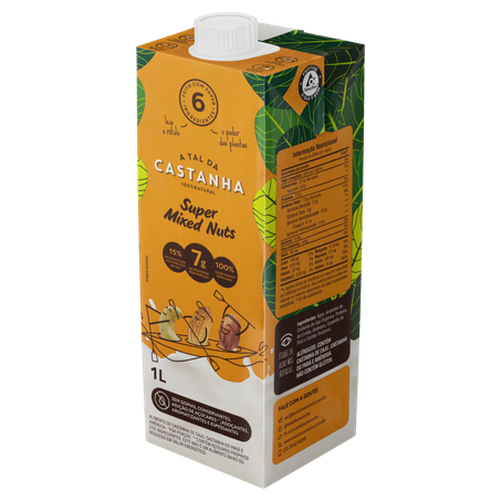Bebida Castanha-do-Pará e Amêndoa Super Mixed Nuts sem Adição de Açúcar A Tal da Castanha Caixa 1l 360-3