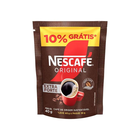 Café Nescafé Solúvel Original Pacote Lv 40 Pg 36g 