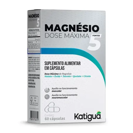 MAGNÉSIO DOSE MÁXIMA 5 FONTES 60 CAPSULAS