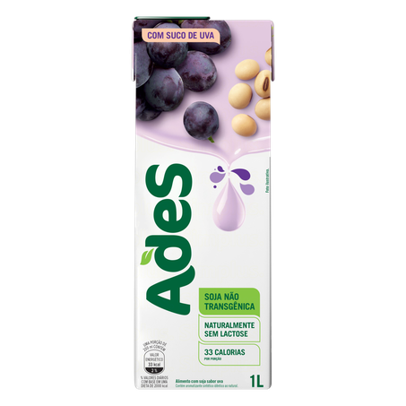 BEBIDA A BASE DE SOJA SABOR UVA ADES 1L