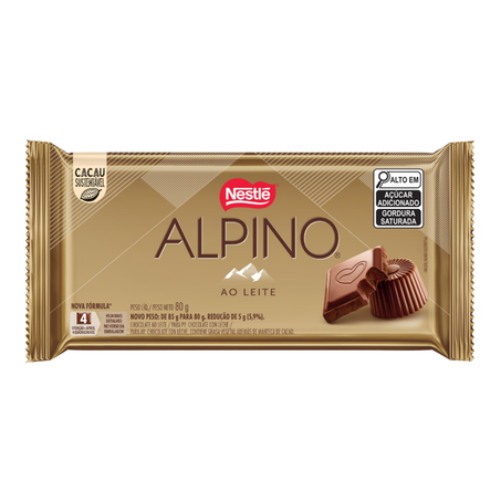 CHOCOLATE BARRA NESTLE ALPINO AO LEITE 80G