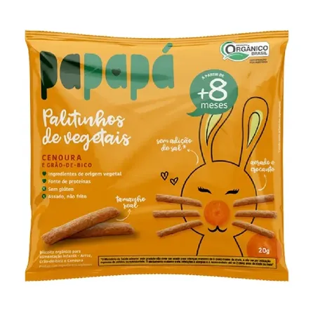 BISCOITO INFANTIL ORGANICO CENOURA  PAPAPA 20G