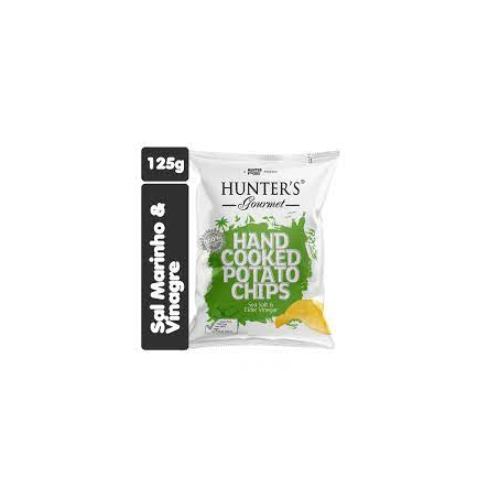 CHIPS DE BATATA HUNTER'S GOURMET 125G SAL MARINHO E VINAGRE MACA