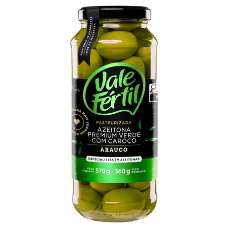 Azeitona Verde Vale Fértil 360g - Premium - Vidro