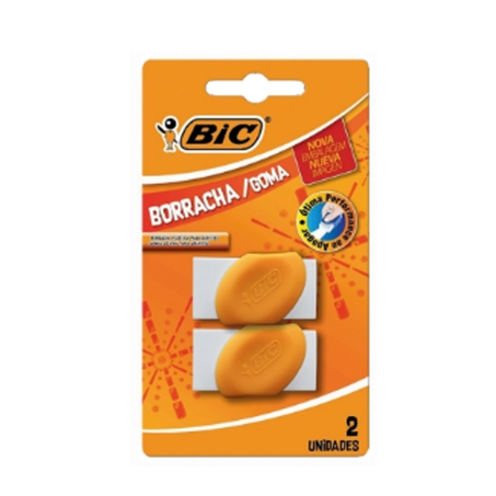 Borracha Bic Branco com 2 Unidades