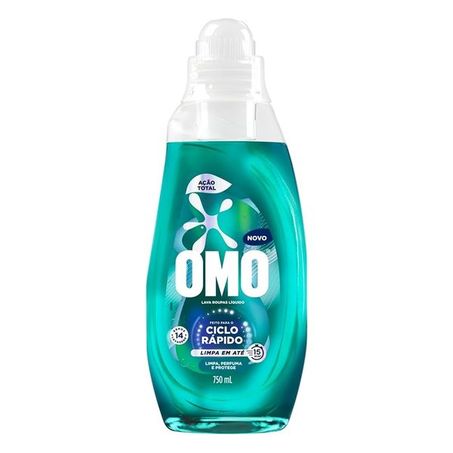 LAVA ROUPAS LÍQUIDO OMO AÇÃO TOTAL 750ML